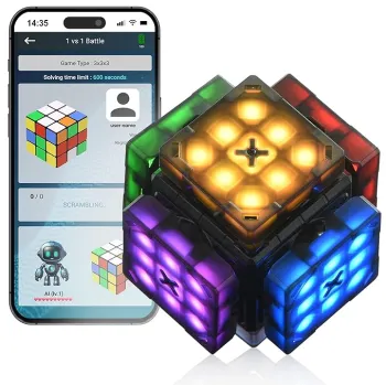 eX-Mars Connect | AI Robot Cube & Smart Cube, Self Scrambling STEM Cube with 10 Puzzle Types | Self Solving Speed Cube, Plays Music | Great X-Mars Experience for Kids, Teens & Adults