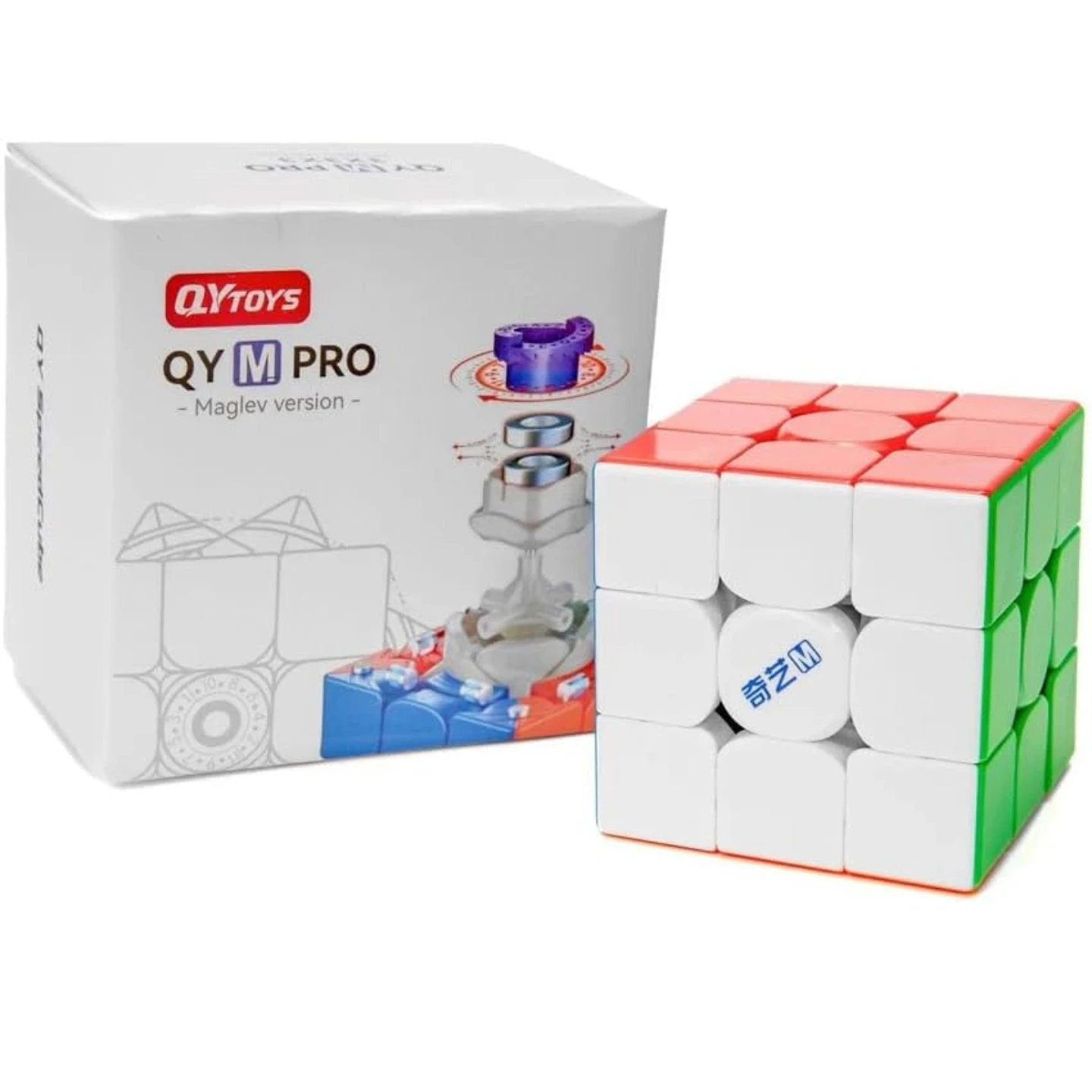 HAWKISTER Qiyi M Pro 3X3 Magnetic (Maglev) Speed Cube, Qy 3X3X3 Professional Stickerless Magic Cube Puzzle, 2024 Edition
