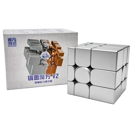 MoYu Mirror Cube 3x3 V2 Magnetic Ball-Core Shape Mod | Silver UV Coated Finish & Auto-Alignment | Premium Stability, Smooth Turning & Anti-Pop Mechanism : Amazon.in: Toys & Games